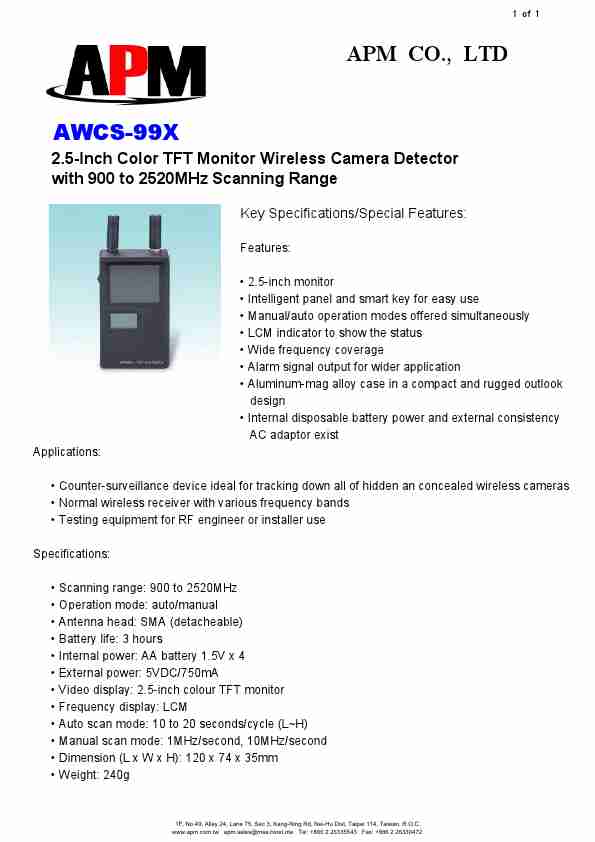 APM Home Security System AWCS-99X-page_pdf